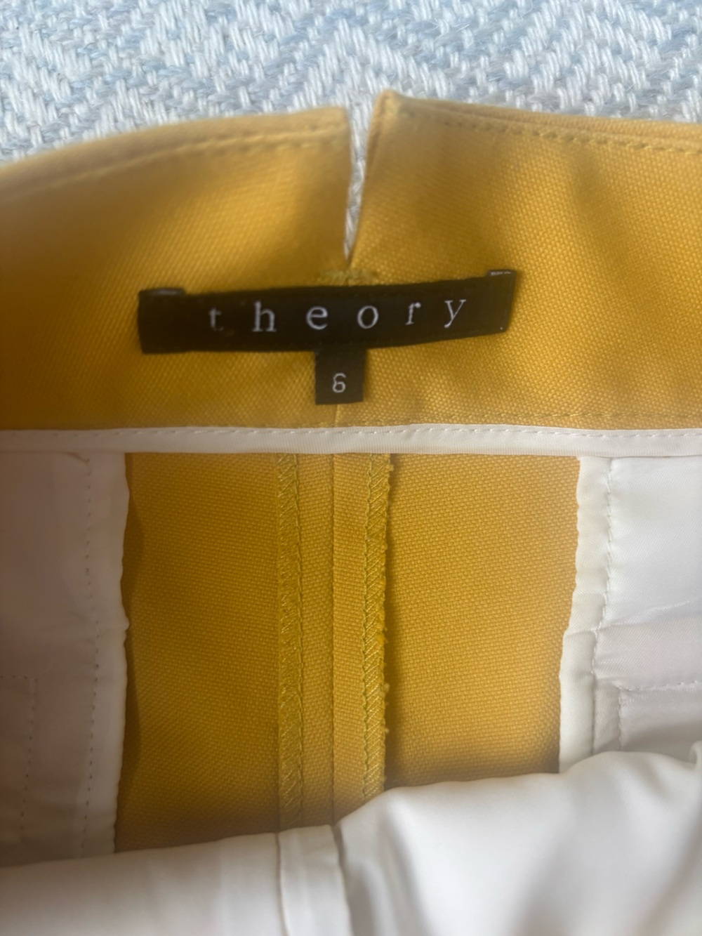 Theory Mustard Yellow Women's Shorts 6 - Picture 2 of 2